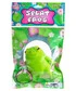 A soft, sand-filled frog toy that flattens when thrown onto the ground! It's super fun!