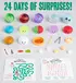 Includes 12 squishy dumplings and 12 extras including games, accessories, treats and more surprises.