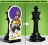 Each chapter explains the rules of a chess piece by tying their character into the story.