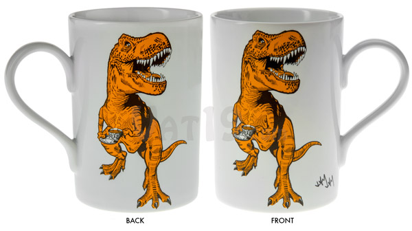 Tea-Rex Coffee Mug front and back views.