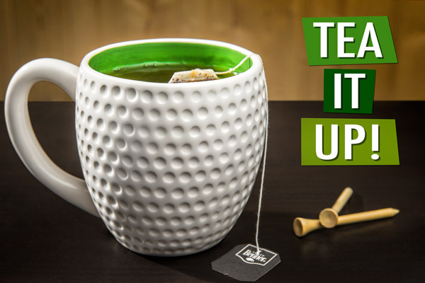 Mug with golf ball texture