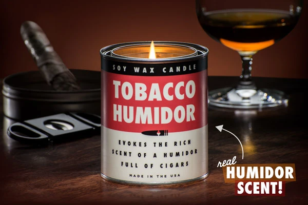 cigarette smelling candle Tobacco Humidor Candle: A soy wax candle scented like a humidor full of  cigars
