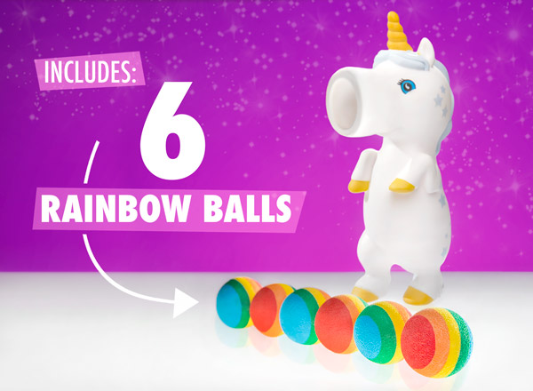 Includes 6 rainbow balls