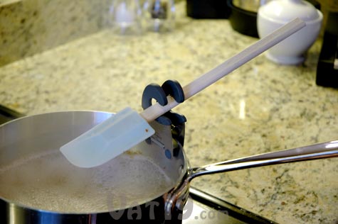 Utensil Pot Clip can clip onto most any pot providing a convenient place to rest your utensils.