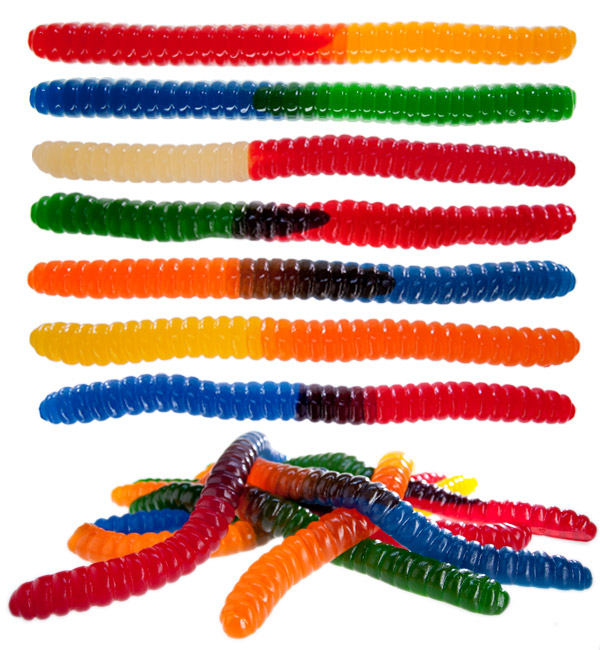 Giant Gummy Worm flavor combinations.