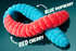 The World's Largest Sour Gummy Worm is flavored with blue raspberry and red cherry.