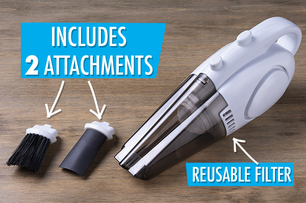 The World's Smallest Vacuum and its attachments