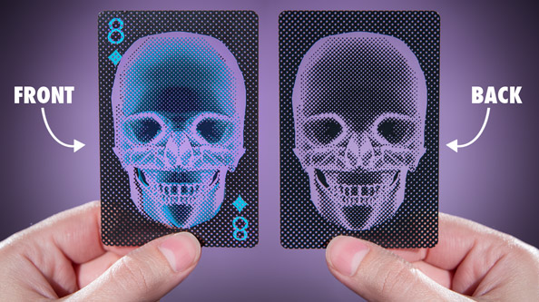 Front and back views of the X-Ray Playing Cards.