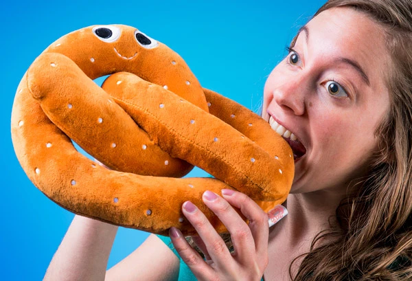 Yummy World Pretzel Plush: Super-soft snack-themed toy.